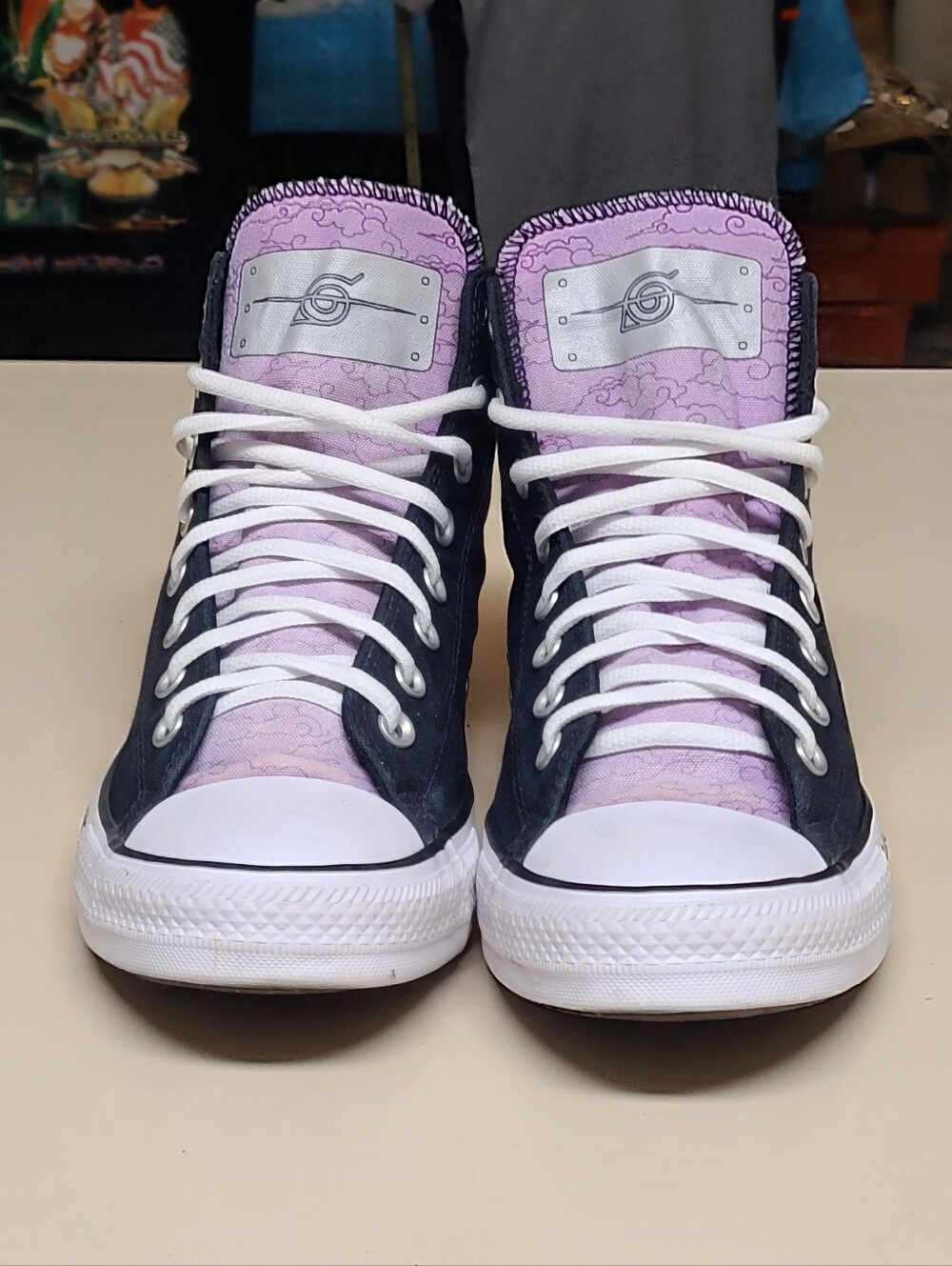Converse X Naruto CTAS Sasuke Uchiha casual hi top sneakers size 8 - Picture 3 of 10